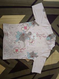 Floral Print Mock Neck Top