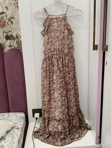 Floral Print Maxi Dress with Ruffles