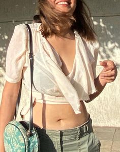 Off White Stylish Wrap Top