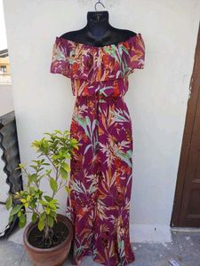 Boho Off-Shoulder Floral Maxi Dress