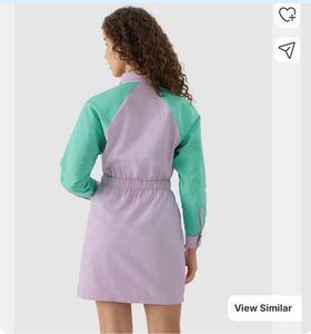 Color Block Drawstring Utility Dress