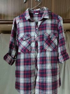 Violet Check Shirt For Funky Look