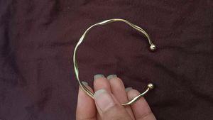 Twisted Open Cuff Bracelet with Ball Ends