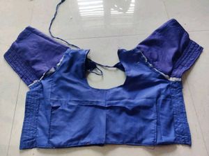 Embroidered Blue Saree Blouse