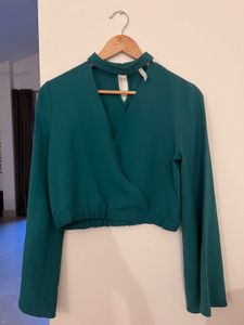 Stylish Emerald Green Crop Top