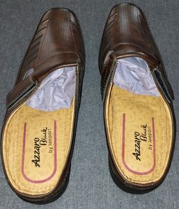 Azzaro Brown Synthetic Leather Velcro Casual
