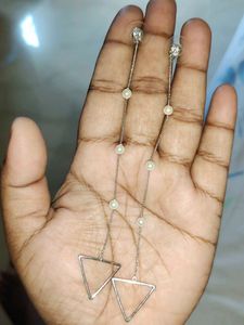Triangle Drop Pearl Earrings