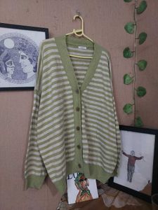 Striped V-Neck Cardigan