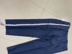 Blue Checkered Formal Trousers