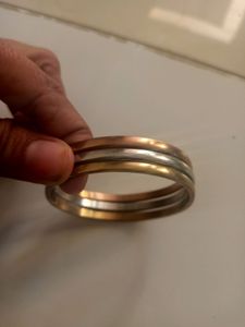 golden silver rose gold 3pcs stylish kada Plzz Don't Say Coins Mai Plzz very reasonable price quality is 😊 good