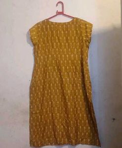 Mustard Yellow Printed Kurta