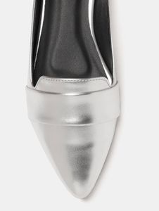 Silver Toned Solid Ballerinas