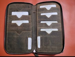 NEW!!!  ABYS Genuine Leather Zip-Around Wallet
