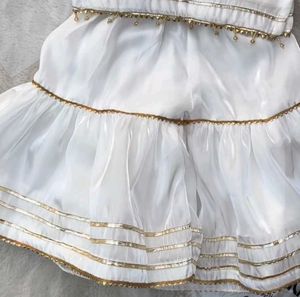 White &amp; Gold Embroidered Kurta Set