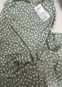 Light Green Printed Midi Skirt
