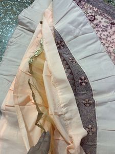 Unstitched Peach Embroidered Lehenga Choli