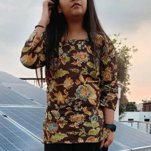 Floral Print Cotton Kurta