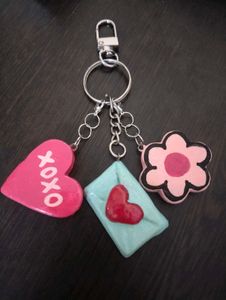 Cute Heart, Envelope &amp; Flower Keychain
