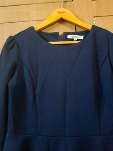 Navy Blue Fit &amp; Flare Dress