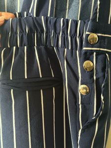 Striped Navy Blue Jumpsuit