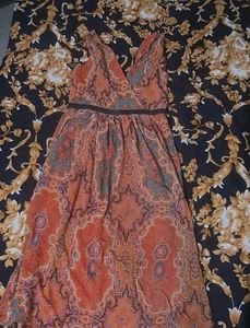 Boho Paisley Print Midi Dress