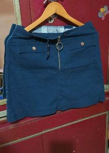 Navy Blue Mini Skirt