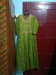 Beautiful Green Embroidered Gown