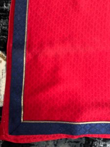 Elegant Red  blue Saree with border