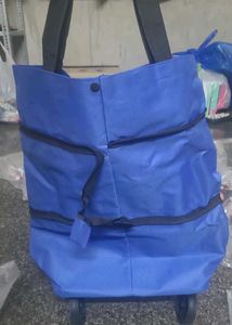Blue Rolling Shopping Bag