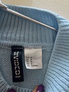 H&amp;M Women Blue Solid Acrylic Jumper