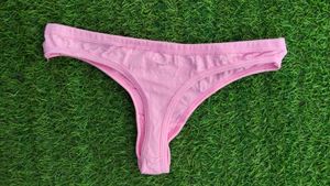 Pink Cotton Thong Panty