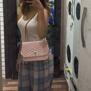 Stylish Lavender Quilted Crossbody Bag