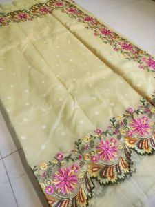 New without Tag- Organza Cutwork Embroidered Saree