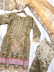 Pakistani Designer suit plazzo dress with dupatta