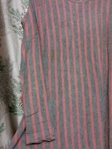 Striped Pink &amp; Grey T-Shirt
