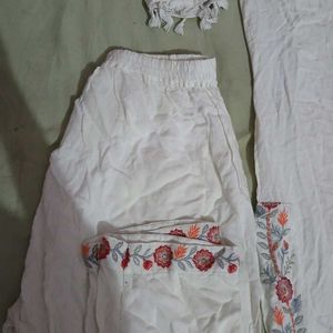 Embroidered White Kurta Set