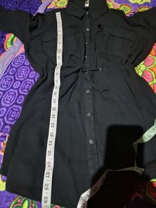 Chic Black Button-Down Shirt Dress