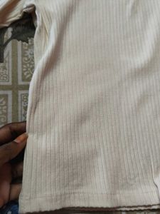 Ribbed Collared Zip-Up Long Sleeve Top
