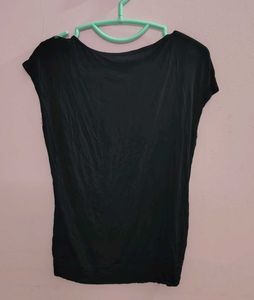 Black Studded Cut-Out T-Shirt