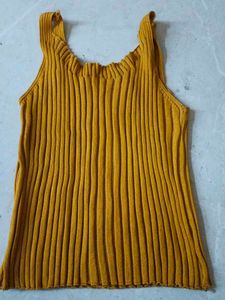 Ribbed Button-Front Tank Top