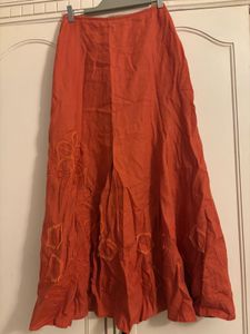 Marks & Spencer Orange Embroidered Skirt