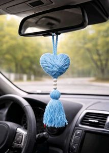 Handmade Blue Heart Car Charm