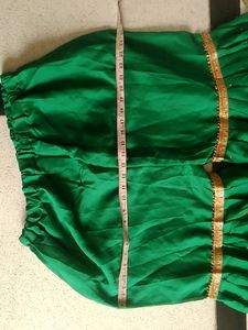 Teal Sharara With Lace Work Jorget Fabric