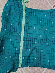 Teal Kurta with Geometric Print