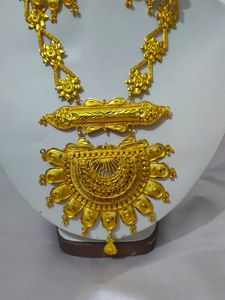 Gold Plated Rani Haar With Earrings