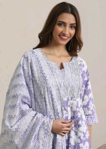 Beautiful Lavender Floral Kurta Set