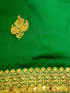 Elegant Green Saree with Gold Embroidery