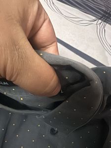 Men's Dark Grey Polka Dot Shirt