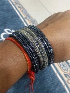 Beaded Bangle Bracelet 2 piece