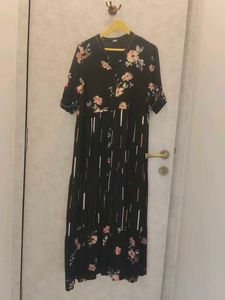 Black Floral Print Kurta
